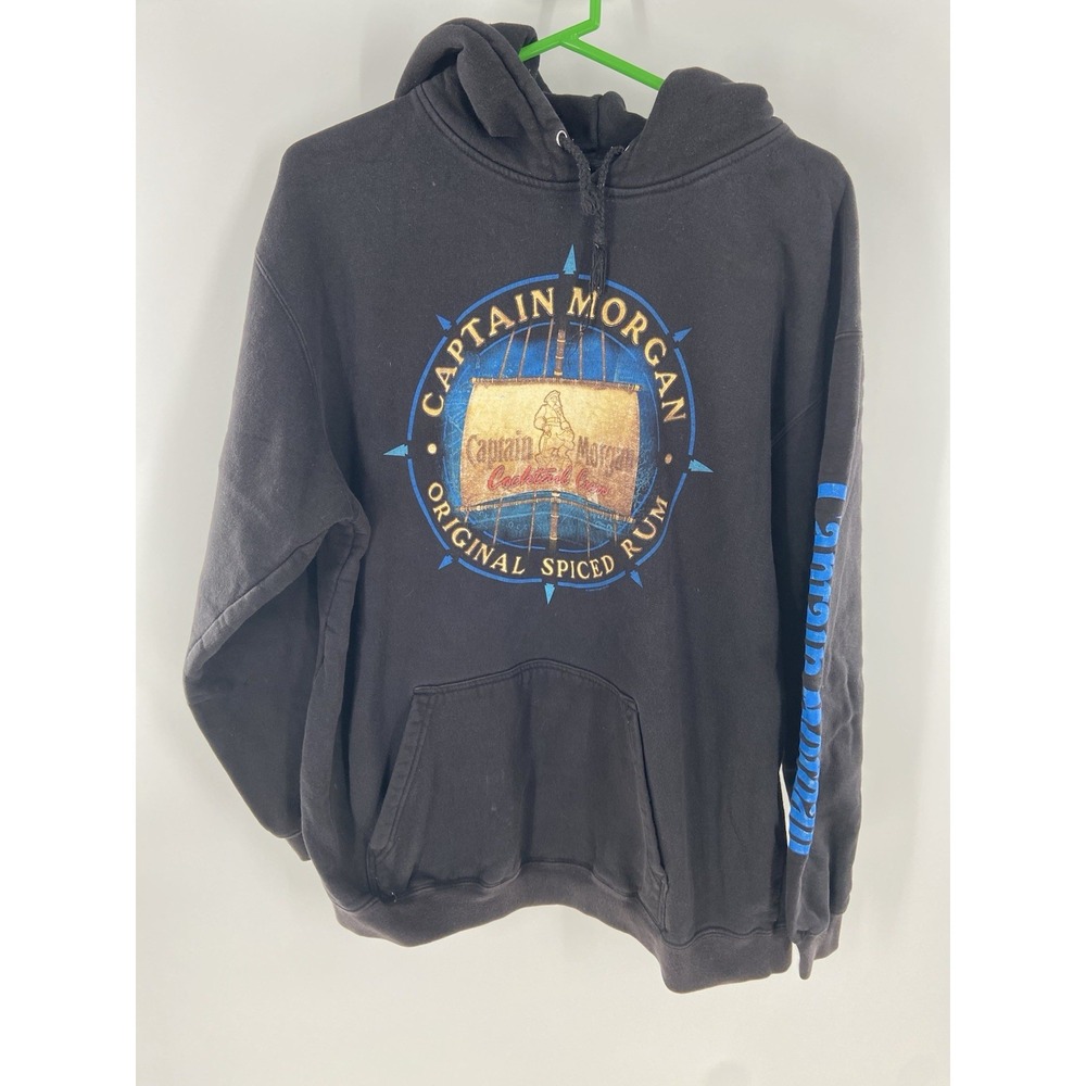 Vtg Captain Morgan Sweatshirt Size Large Beer Alcohol Party Hoodie‎ Sleeve Hit